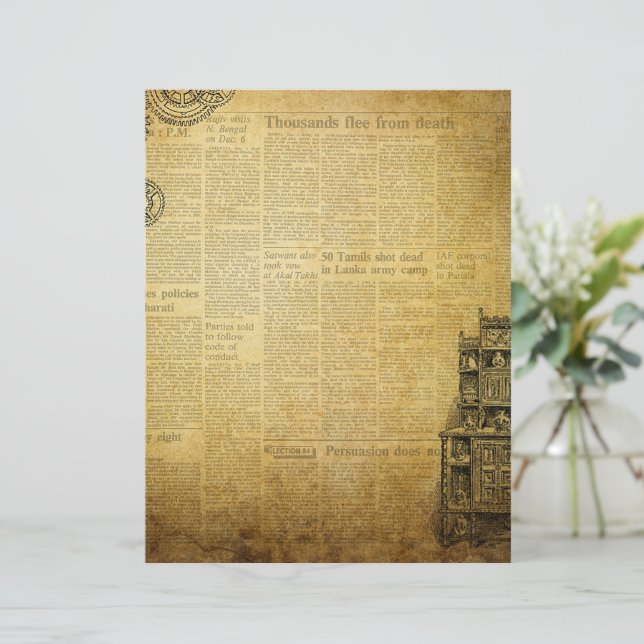 Antike Steampunk-Zeitung (Stehend Vorderseite)
