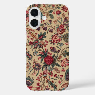 Antike Stickerei Blumenmuster Möbelstoff iPhone 16 Hülle