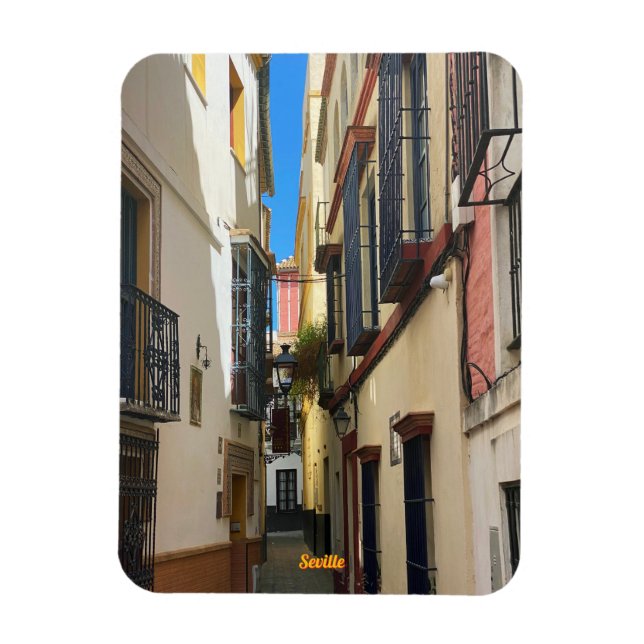 Antike Straße in Sevilla, Spanien, Reise Magnet (Vertikal)