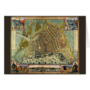 Antike Straßenkarte von Amsterdam, Niederlande