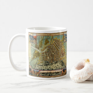 Antike Straßenkarte von Amsterdam, Niederlande Kaffeetasse