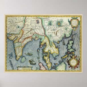 Antike südostasiatische Karte von Mercator / Hondi Poster