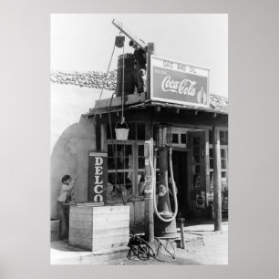 Antike Tankstelle: 1940 Poster
