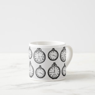Antike Taschenuhr-Muster Espressotasse