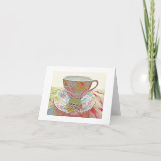 Antike Tasse Blanko Karte-Danke, Gute Besserung Dankeskarte
