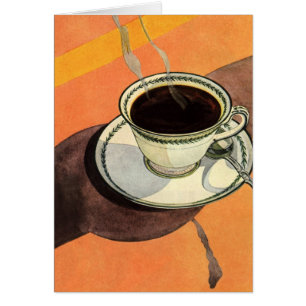 Antike Tasse Kaffee, Untertasse, Löffel, Retro-Din