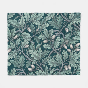Antike Teal Eicheln Botanisch Teal Fleecedecke
