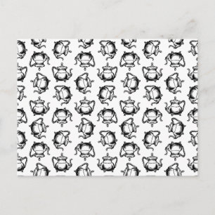 Antike Teekannen CUSTOM BG FARBE Postkarte
