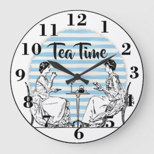 Antike Teestunde Große Wanduhr