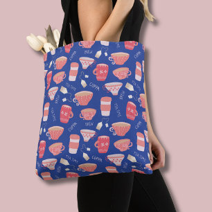 Antike Teetasse Pfirsich- und Blaumuster Tasche