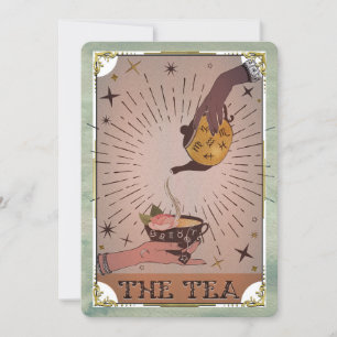 Antike Teetasse Tarot Hexenkessel Halloween-Party  Einladung