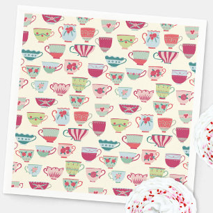 Antike Teetassen-Teeparty Serviette