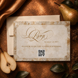 Antike Terrakotta-Blumenhochzeit RSVP Karte