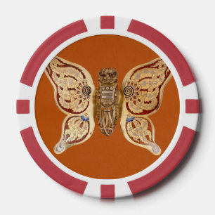 Antike Tiffany Gold Schmetterling Viktorianische K Pokerchips