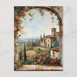Antike Toskana Romantische Ölgemälde Kunst Postkarte