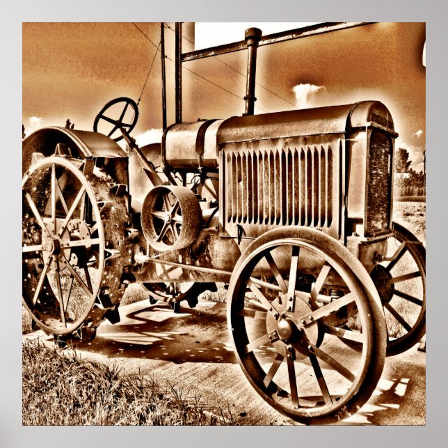 Antike Tractor Farm Poster (Vorne)