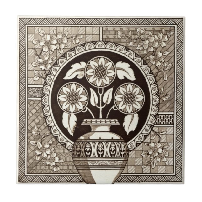 Antike Transferware der Wiedergabe-VT0007 Fliese (Vorderseite)