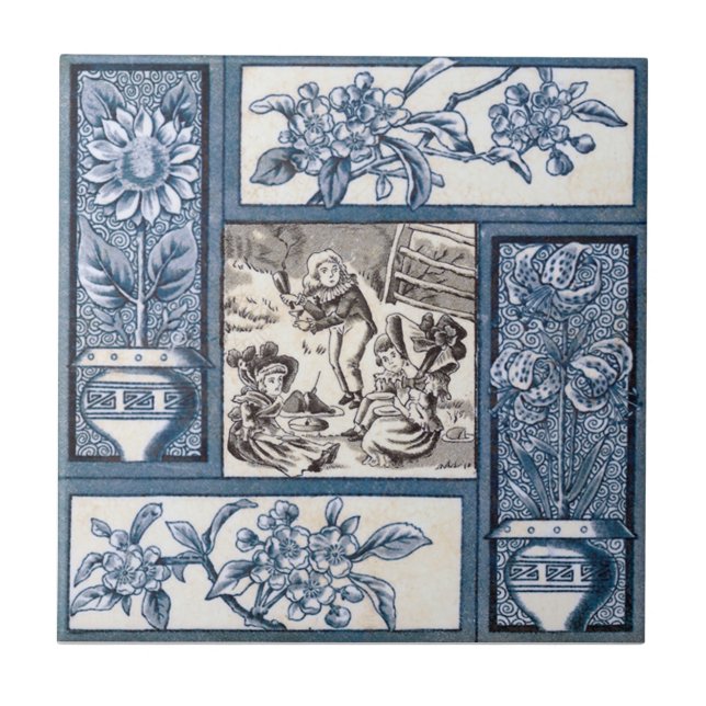 Antike Transferware der Wiedergabe-VT0055 Fliese (Vorderseite)