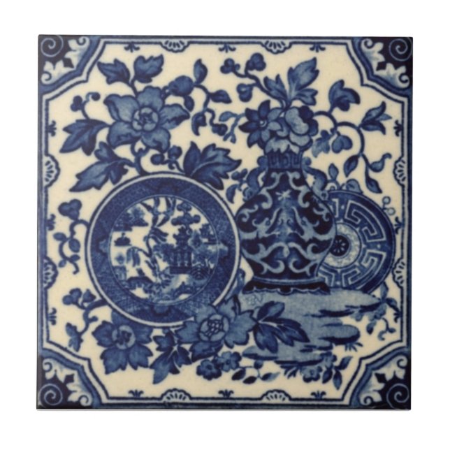Antike Transferware der Wiedergabe-VT0098 Fliese (Vorderseite)