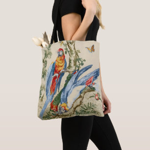 Antike tropische Papageien- und Schmetterlings-Fin Tasche