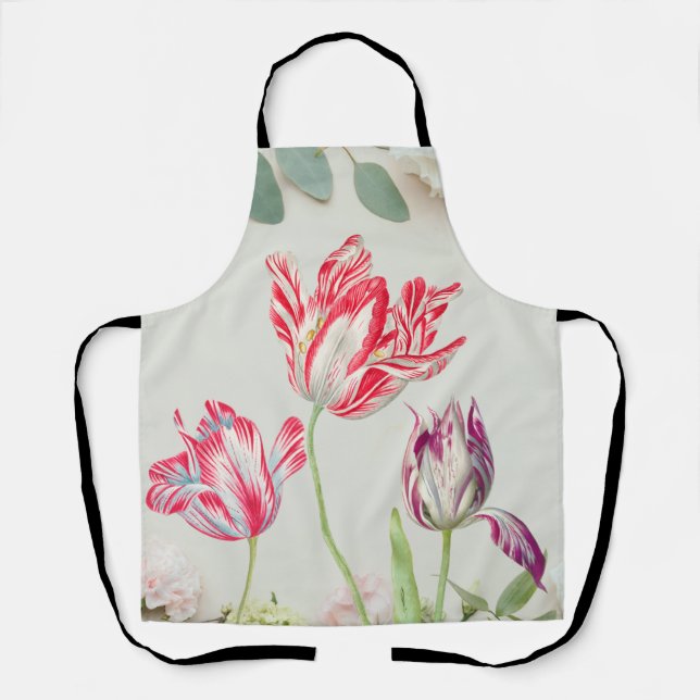Antike Tulpen Blumen Schürze (Vorderseite)