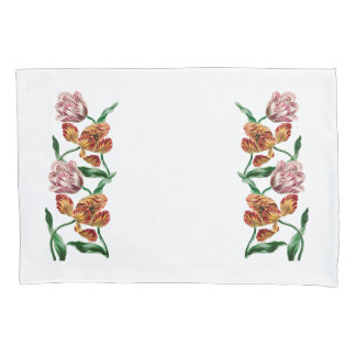 Antike Tulpen-Botanische Illustration Kissenbezug