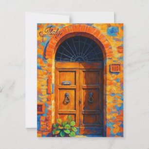 Antike Tür Toskana Italien Retro Europa Reise Postkarte