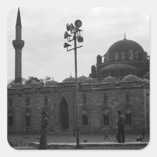 Antike Türkei Istanbul Beyazit-Camii Moschee Canva Quadratischer Aufkleber