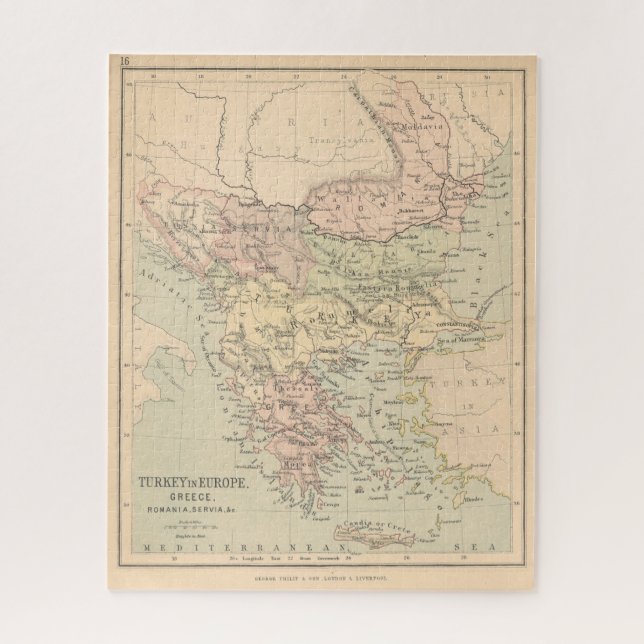 Antike Türkei und Griechenland Karte Jigsaw Puzzle (Vertikal)