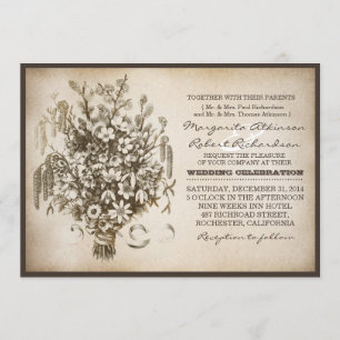 antike Typografie einzigartige Hochzeitseinladunge Einladung