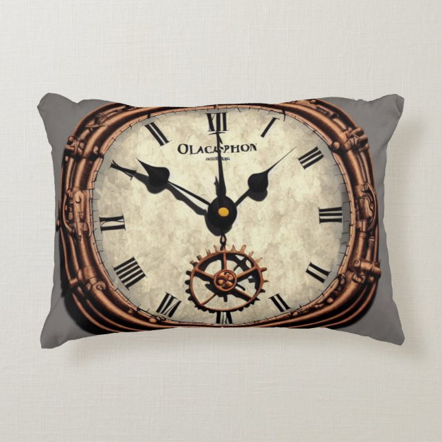 Antike Uhr Dekokissen (Vorderseite)