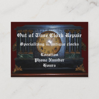 Antike Uhr-Reparatur-Visitenkarte Visitenkarte