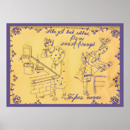 Antike ungarische Wandgestaltung Poster