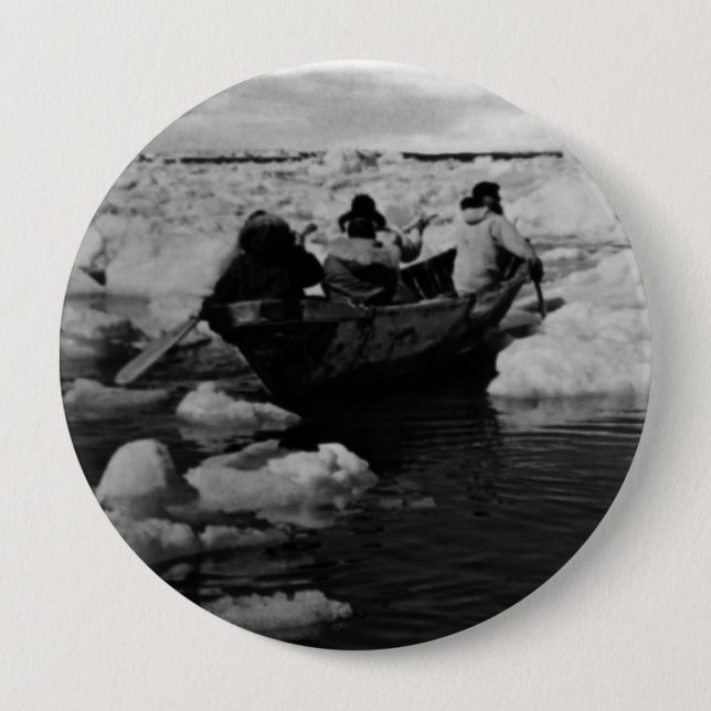 Antike USA Alaska Eskimo Jäger Button (Vorderseite)