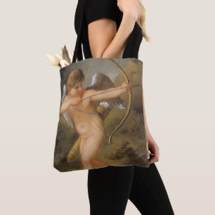 Antike Valentinskarte, Amor mit Bogen und Pfeil Tasche