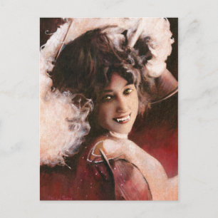 Antike Vampir-Lady-Postkarte Postkarte