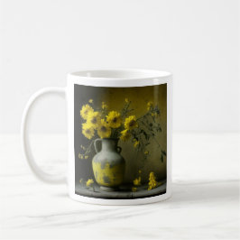 Antike Vase der gelben Blumen Kaffeetasse