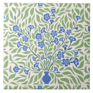 Antike Vase im Stil von William Morris mit blauen Fliese