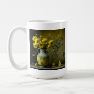Antike Vase mit gelben Blumen Kaffeetasse