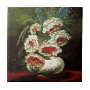 Antike Vase mit Pfingstrosen, Vincent van Gogh. Fliese
