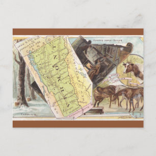 Antike Vermont-Karte Postkarte
