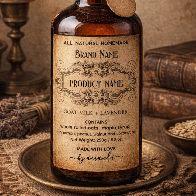 Antike vertikale Apotheker-Stil-Etiketten Weinetikett (Von Creator hochgeladen)