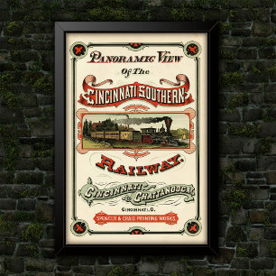 Antike verzierte Werbeanzeige für die Cincinnati-B Poster