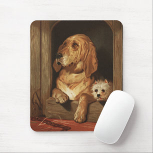 Antike viktorianische Bloodhound- und Westie-Hunde Mousepad