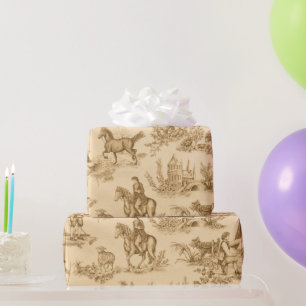 Antike viktorianische braune und elfenbeinfarbene  geschenkpapier
