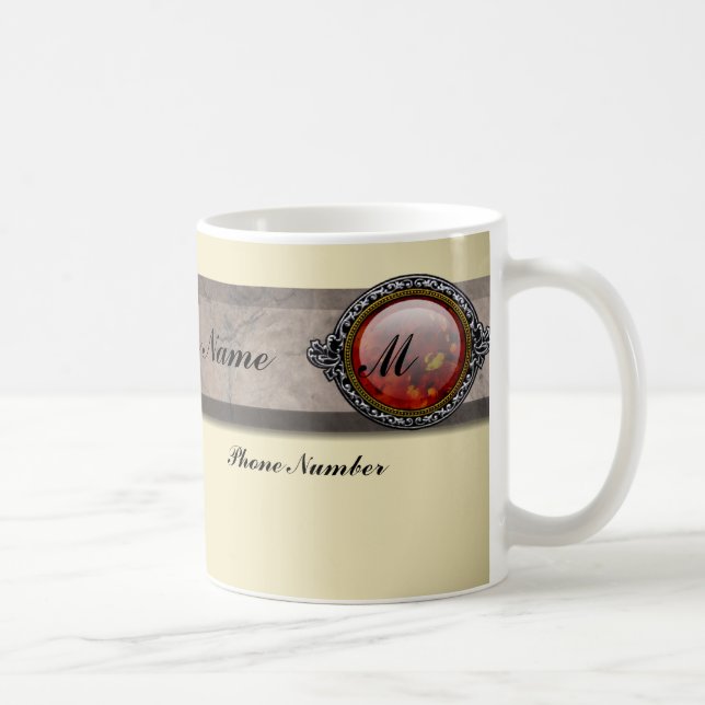 Antike viktorianische Brosche Monogramm Kaffeetasse (Rechts)