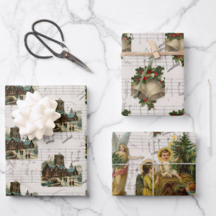 Antike viktorianische christliche Weihnachten Jesu Geschenkpapier Set
