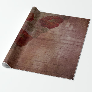 Antike viktorianische gothische Spitze alte Rosen Geschenkpapier