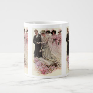 Antike viktorianische Hochzeitszeremonie Braut und Jumbo-Tasse