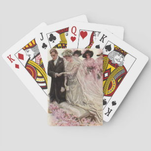 Antike viktorianische Hochzeitszeremonie von Braut Spielkarten